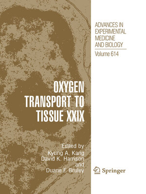 cover image of Oxygen Transport to Tissue XXIX